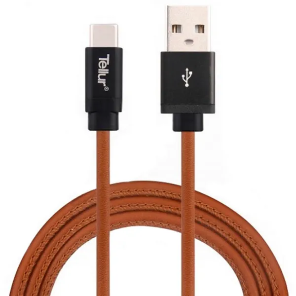 Cablu pentru telefon TLL155341 Tellur USB Type-A + USB Type-C 1 m/ Brown photo 2