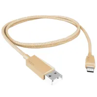 Cablu pentru telefon Metal Rock USB Type-A + Lightning 1 m/ Gold photo 3
