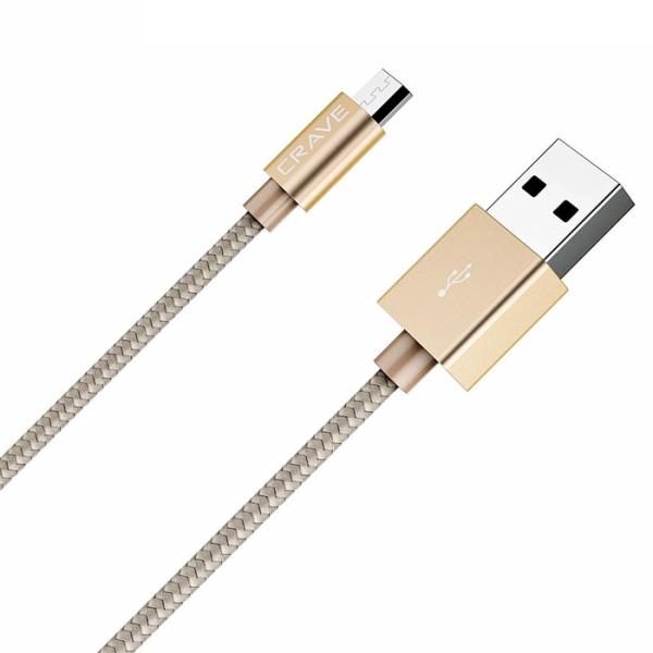 Cablu pentru telefon CRVBAMG101 CRAVE USB Type-A + microUSB 1 m/ Gold photo 3