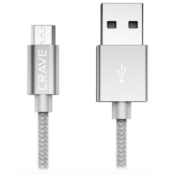 Cablu CRVBAMG102 CRAVE USB Type-A + microUSB 1 m/ Silver photo 2