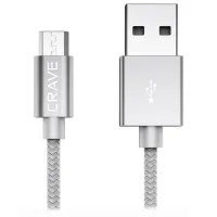 Cablu CRVBAMG102 CRAVE USB Type-A + microUSB 1 m/ Silver photo 2