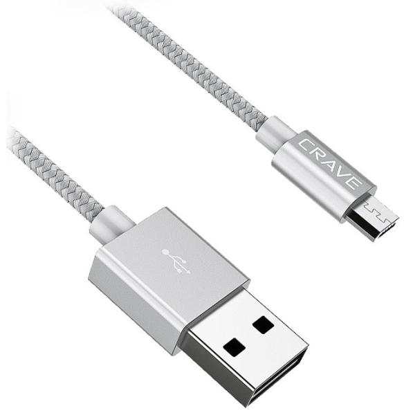 Cablu CRVBAMG102 CRAVE USB Type-A + microUSB 1 m/ Silver photo 3