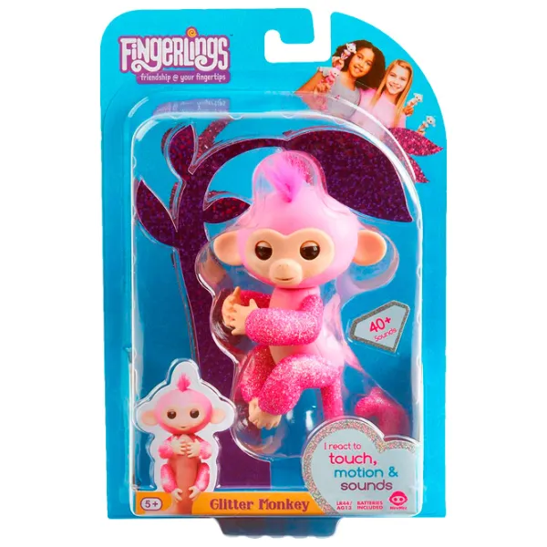 Jucărie WowWee Fingerlings Glitter Monkey 5+/ Pink photo 4
