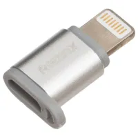 Adapter RA-USB2 Remax microUSB + Lightning Silver photo 3
