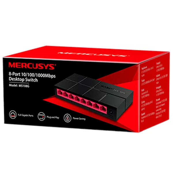 Switch Mercusys MS108G Черный photo 4