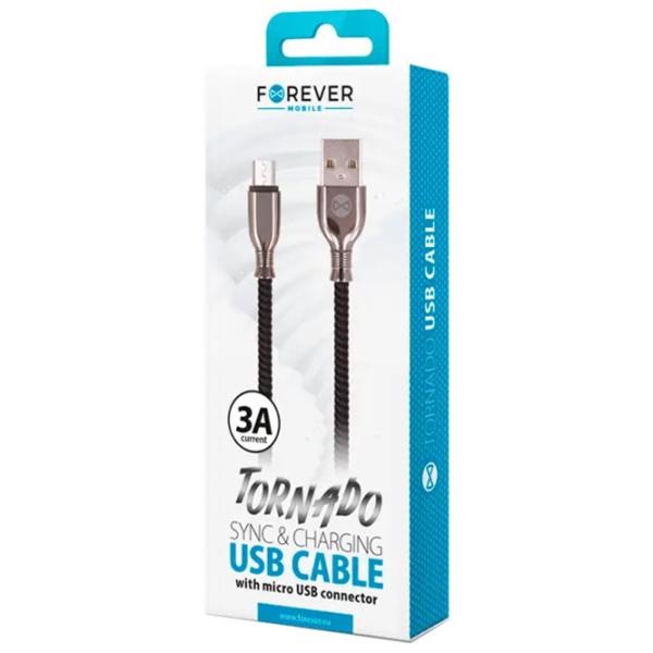 Cablu USB Tornado Forever USB + microUSB 1 m/ Black photo 2