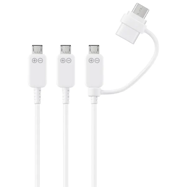 Cablu pentru telefon EP-MN930 Samsung USB Type-A + 2 x microUSB, USB Type-C 1.3 m/ White photo 2