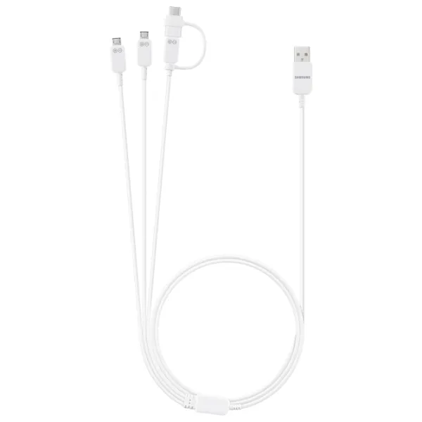 Cablu pentru telefon EP-MN930 Samsung USB Type-A + 2 x microUSB, USB Type-C 1.3 m/ White photo 3