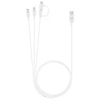 Cablu pentru telefon EP-MN930 Samsung USB Type-A + 2 x microUSB, USB Type-C 1.3 m/ White photo 3
