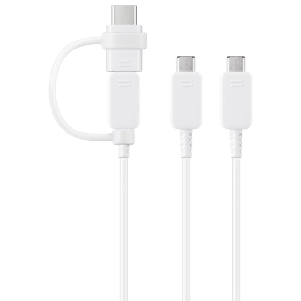 Cablu pentru telefon EP-MN930 Samsung USB Type-A + 2 x microUSB, USB Type-C 1.3 m/ White photo 4