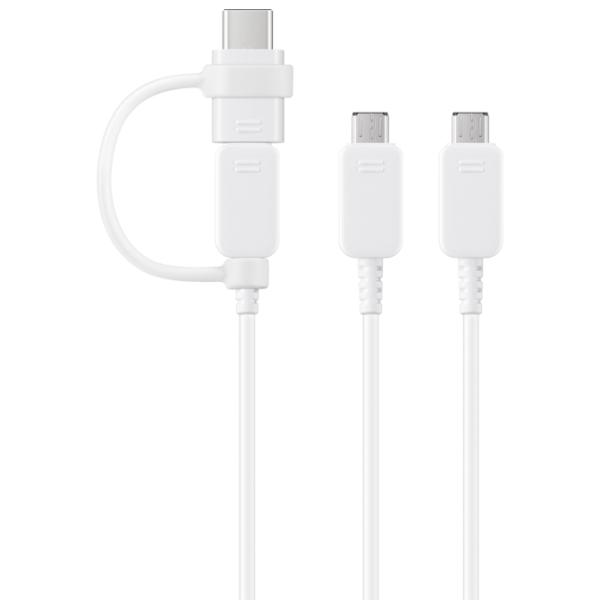 Cablu pentru telefon EP-MN930 Samsung USB Type-A + 2 x microUSB, USB Type-C 1.3 m/ White photo 4