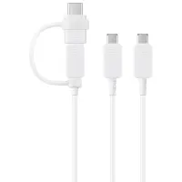 Cablu pentru telefon EP-MN930 Samsung USB Type-A + 2 x microUSB, USB Type-C 1.3 m/ White photo 4
