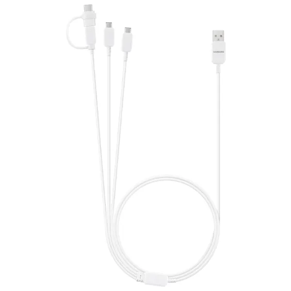 Cablu pentru telefon EP-MN930 Samsung USB Type-A + 2 x microUSB, USB Type-C 1.3 m/ White photo 5