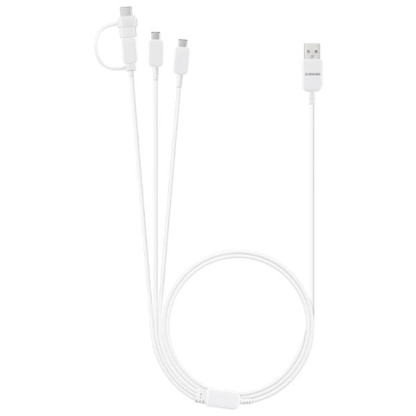 Cablu pentru telefon EP-MN930 Samsung USB Type-A + 2 x microUSB, USB Type-C 1.3 m/ White photo 5
