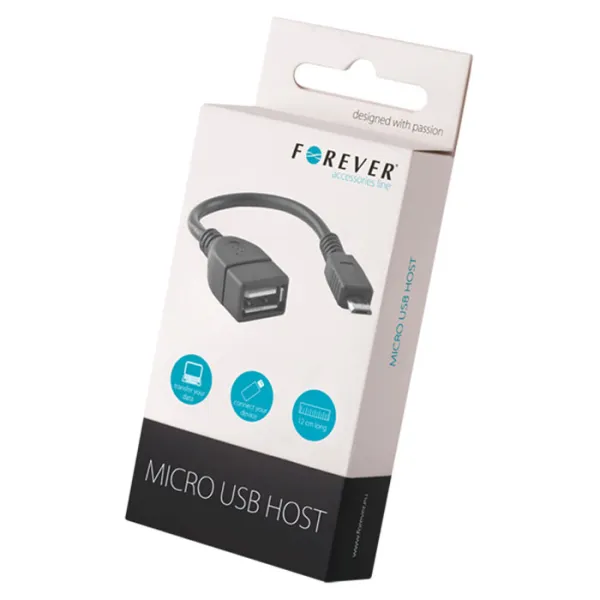 Адаптер Host Forever USB Type-A + microUSB 0.15 м/ Черный photo 2