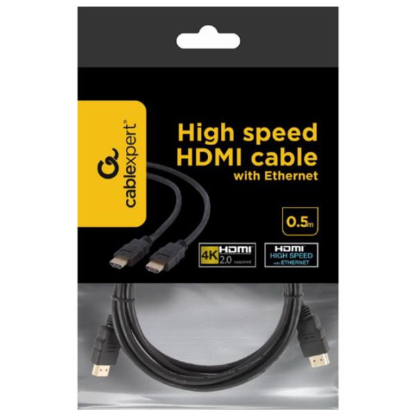 Кабель видео Cablexpert HDMI + HDMI 0.5 м/ Черный photo 5