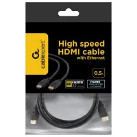 Cablu video Cablexpert HDMI + HDMI 0.5 m/ Black photo 5
