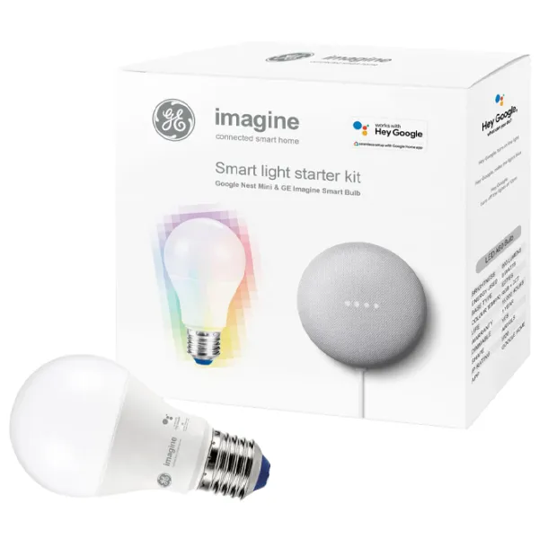 Умная лампочка светодиодная Google Home Mini Smart Light Starter Kit GA00518-US E27/ 9.5 Вт/ 2700 K/ 760лм/ White photo 5