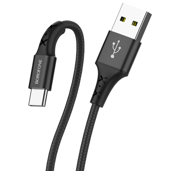 Кабель для телефона BX-20 Borofone USB Type-A + USB Type-C 1 м/ Черный photo 2