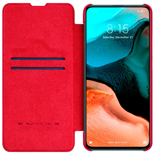 Husă pentru smartphone Poco F2 Pro Nillkin/ Flip Cover/ Leather/ TPU/ Red photo 3