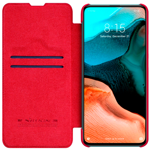 Husă pentru smartphone Poco F2 Pro Nillkin/ Flip Cover/ Leather/ TPU/ Red photo 3