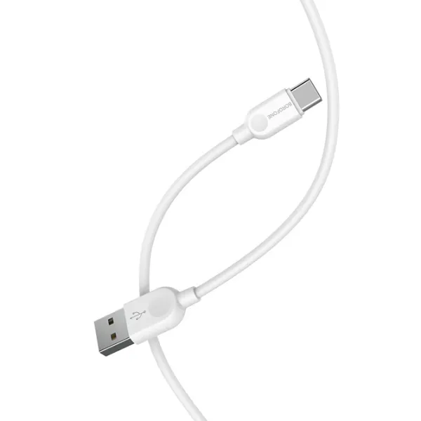 Кабель для телефона BX-14 Borofone USB Type-A + USB Type-C 2 м/ Белый photo 3