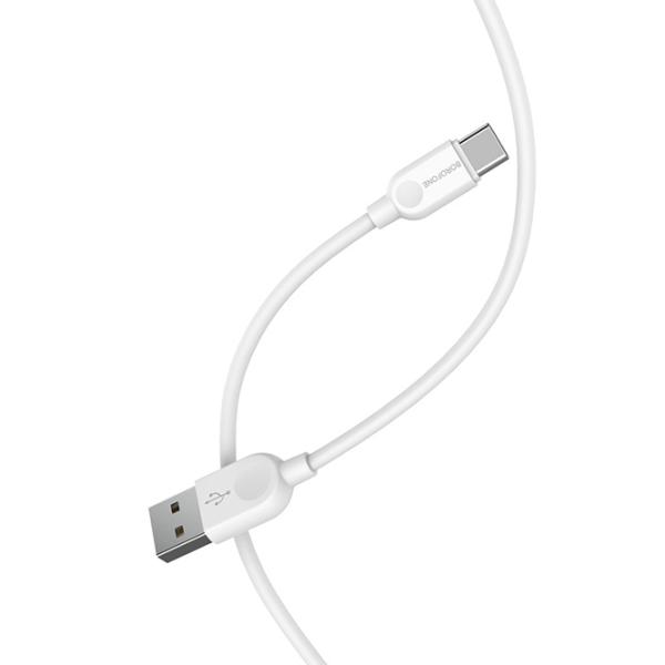 Кабель для телефона BX-14 Borofone USB Type-A + USB Type-C 2 м/ Белый photo 3