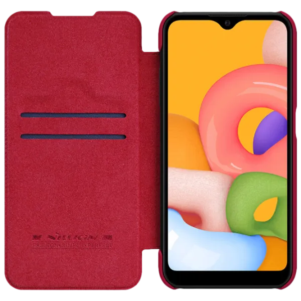 Husă pentru smartphone Samsung Galaxy A01 Nillkin/ Flip Cover/ Leather/ TPU/ Red photo 3