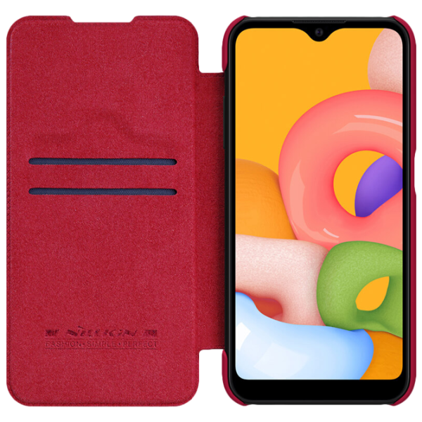 Husă pentru smartphone Samsung Galaxy A01 Nillkin/ Flip Cover/ Leather/ TPU/ Red photo 3