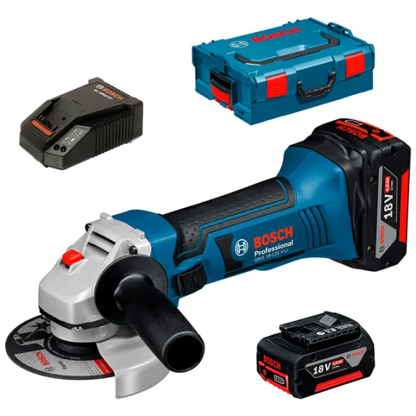 Polizor Bosch GWS 18-125 V-LI Unghiular / Blue photo 2