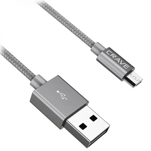 Cablu pentru telefon CRVBAMG103 CRAVE USB Type-A + microUSB 1 m/ Gray photo 3 Cablu pentru telefon CRVBAMG103 CRAVE USB Type-A + microUSB 1 m/ Gray photo 3