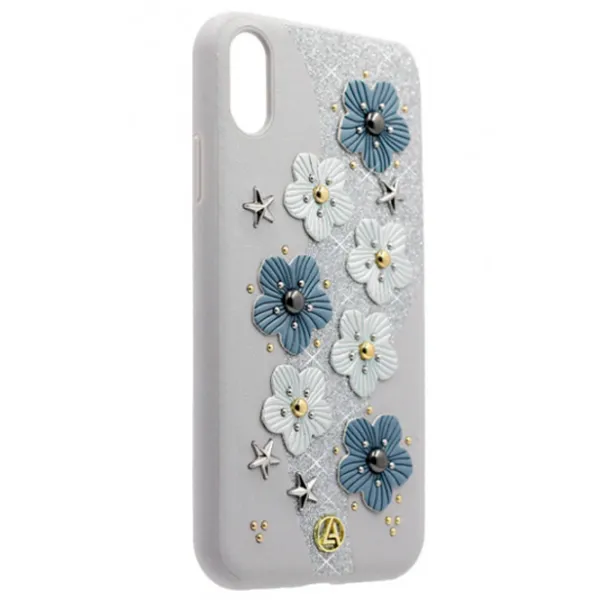 Чехол для смартфона Apple iPhone XS Max Luna Aristo/ Back/ Кожа/ Синий Серый photo 3