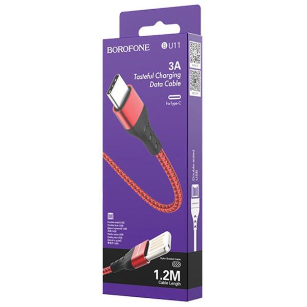 Кабель USB BU-11 Borofone USB Type-A + USB Type-C 1.2 м/ Красный photo 3