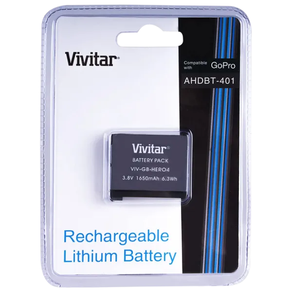 Аккумулятор для экшн камеры Vivitar AHDBT-401 Li-Ion/ 1650 мАч photo 3