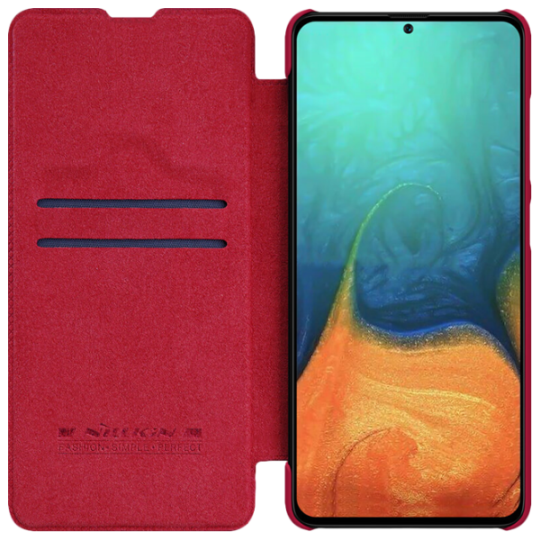 Husă pentru smartphone Samsung Galaxy A71 Nillkin/ Flip Cover/ Leather/ TPU/ Red photo 3
