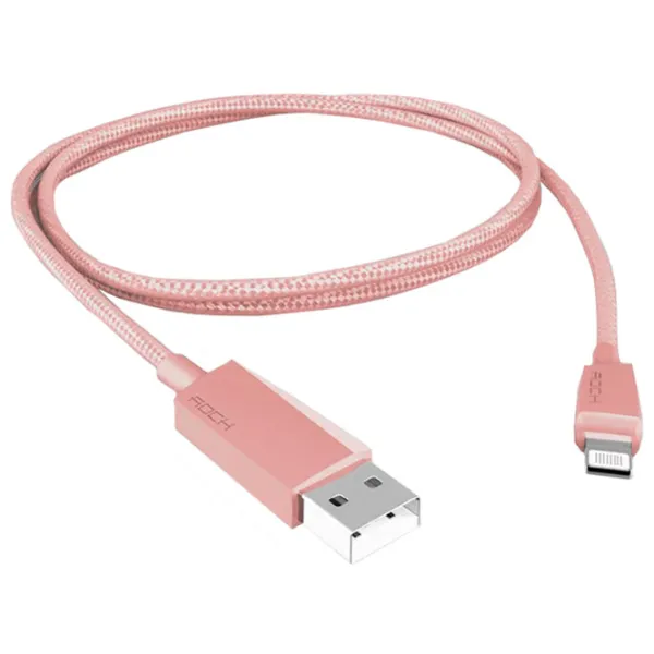 Кабель для телефона Metal Rock USB Type-A + Lightning 1 м/ Розовый photo 3