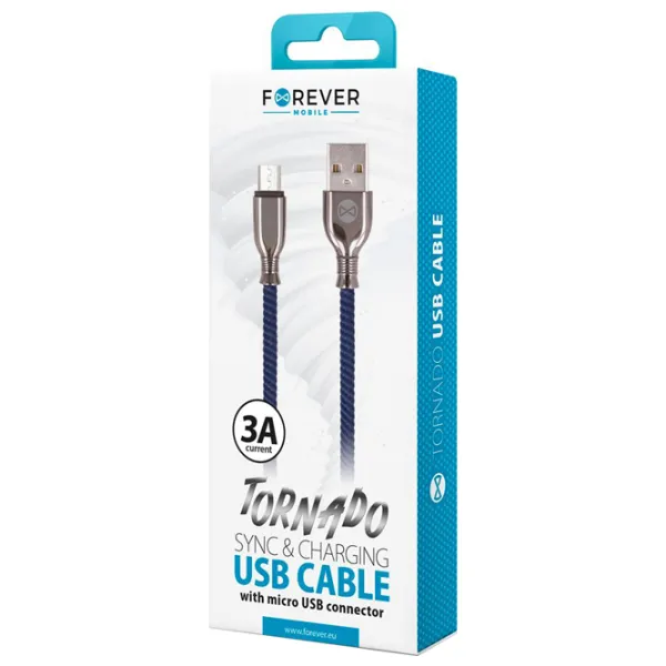 Кабель USB Tornado Forever USB + microUSB 1 м/ Синий photo 2