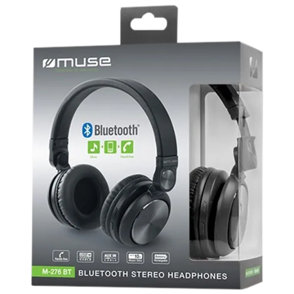 Наушники Muse M-276 BT Черный Беспроводные/ Персональный photo 3