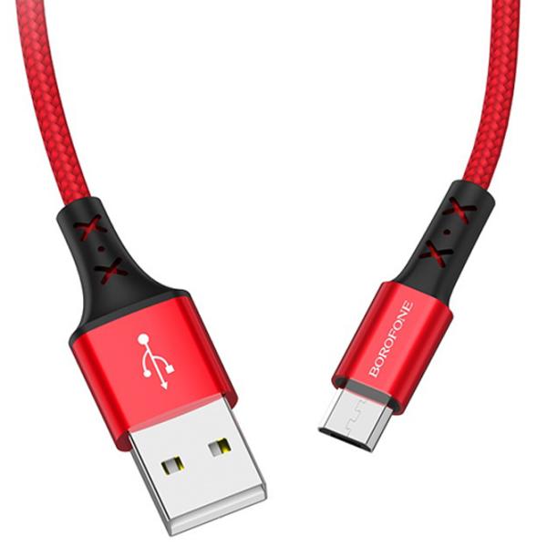Cablu pentru telefon BX-20 Borofone USB Type-A + microUSB 1 m/ Red photo 2
