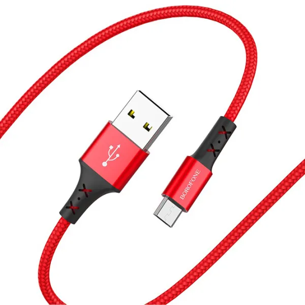 Cablu pentru telefon BX-20 Borofone USB Type-A + microUSB 1 m/ Red photo 3
