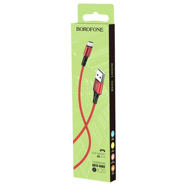Cablu pentru telefon BX-20 Borofone USB Type-A + microUSB 1 m/ Red photo 4