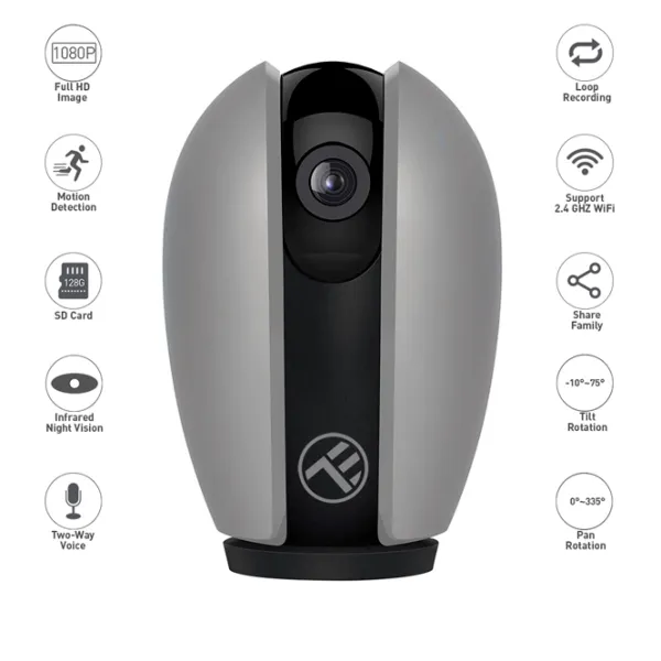 Камера видеонаблюдения Tellur WIFI SMART CAMERA  Беспроводные/ Серый photo 5