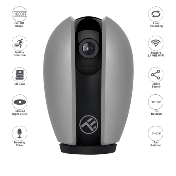 Камера видеонаблюдения Tellur WIFI SMART CAMERA  Беспроводные/ Серый photo 5