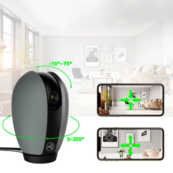 Камера видеонаблюдения Tellur WIFI SMART CAMERA  Беспроводные/ Серый photo 6
