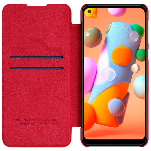 Husă pentru smartphone Samsung Galaxy A21 Nillkin/ Flip Cover/ Leather/ TPU/ Red photo 3