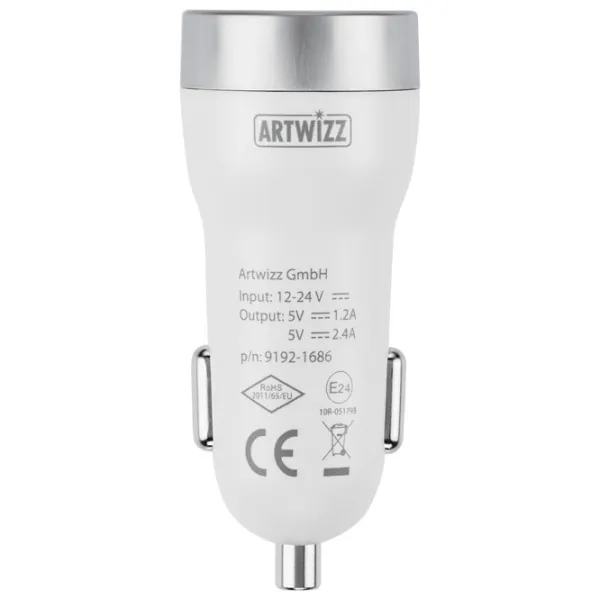 Încărcător auto Artwizz CarPlug 2.4 A/ White photo 2