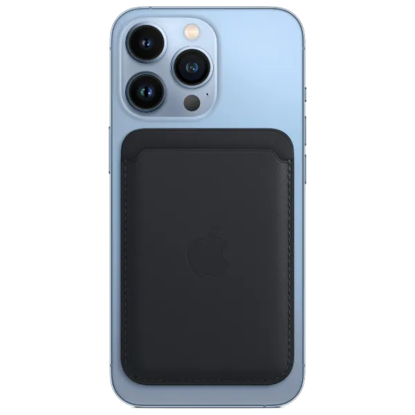Чехол-бумажник Apple iPhone 12 - 14 All Apple/ MagSafe Back/ Кожа/ Midnight Черный photo 4