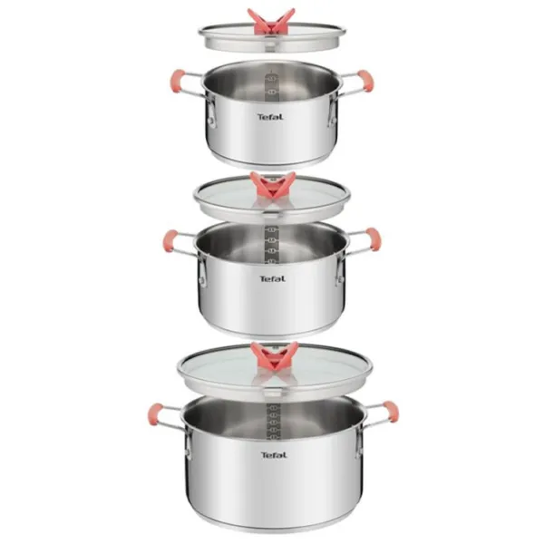 Набор кастрюль Tefal G720S674 5.2 л Нержавеющая сталь/ Стальной photo 2 Набор кастрюль Tefal G720S674 5.2 л Нержавеющая сталь/ Стальной photo 2