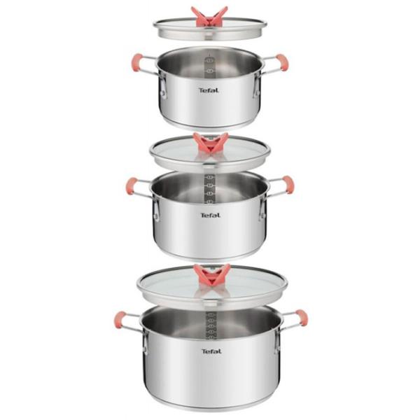Набор кастрюль Tefal G720S674 5.2 л Нержавеющая сталь/ Стальной photo 2 Набор кастрюль Tefal G720S674 5.2 л Нержавеющая сталь/ Стальной photo 2