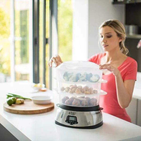 Пароварка Russell Hobbs Maxi Cook 23560-56 1000 Вт/ Нержавеющая сталь photo 6 Пароварка Russell Hobbs Maxi Cook 23560-56 1000 Вт/ Нержавеющая сталь photo 6